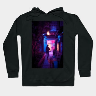 Walking alone in the narrow alleyway of Tokyo Hoodie